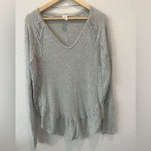 Free People Laguna Thermal Long Sleeve Shirt, size Small, color Gray.